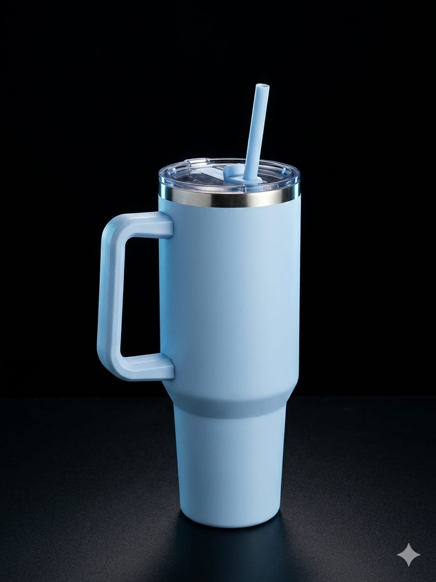 BIGMAN FrostLux 40oz Insulated Tumbler with Handle & Straw Lid – Double Wall Vacuum Stainless Steel Travel Mug for Hot & Cold Drinks, Cup Holder Friendly