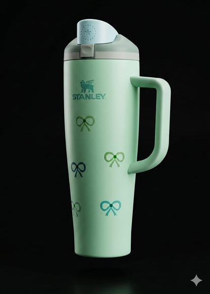 Bigman BowAura Pro 40oz Insulated Tumbler – Premium Stainless Steel  Travel Mug with Handle, Straw Lid, Aesthetic Bow Design, Hot & Cold Retention Bottle