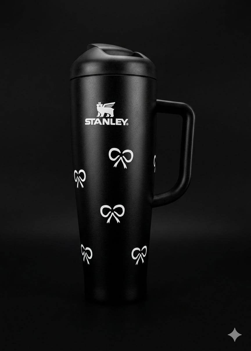 Bigman BowAura Pro 40oz Insulated Tumbler – Premium Stainless Steel  Travel Mug with Handle, Straw Lid, Aesthetic Bow Design, Hot & Cold Retention Bottle