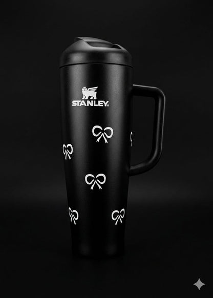 Bigman BowAura Pro 40oz Insulated Tumbler – Premium Stainless Steel  Travel Mug with Handle, Straw Lid, Aesthetic Bow Design, Hot & Cold Retention Bottle