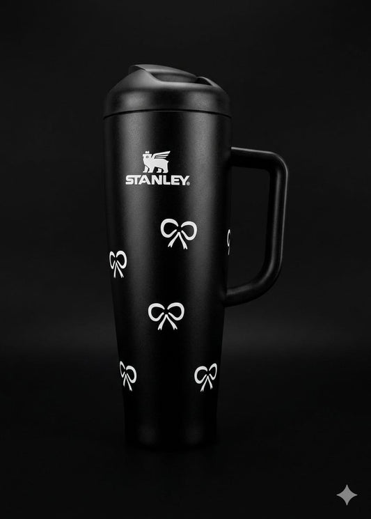 Bigman BowAura Pro 40oz Insulated Tumbler – Premium Stainless Steel  Travel Mug with Handle, Straw Lid, Aesthetic Bow Design, Hot & Cold Retention Bottle
