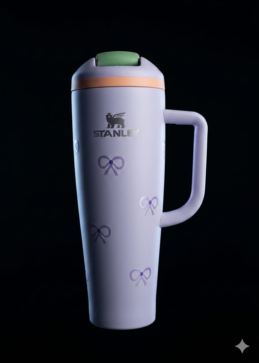 Bigman BowAura Pro 40oz Insulated Tumbler – Premium Stainless Steel  Travel Mug with Handle, Straw Lid, Aesthetic Bow Design, Hot & Cold Retention Bottle