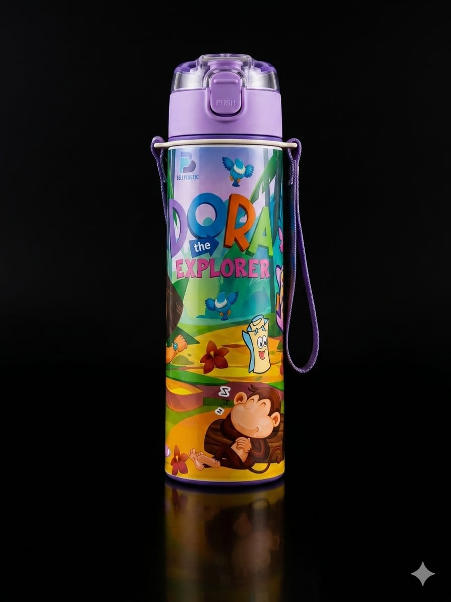 Bigman CartoonPop Bottle 650ml – Kids Stainless Steel Vacuum Water Bottle with Straw & Cartoon Design