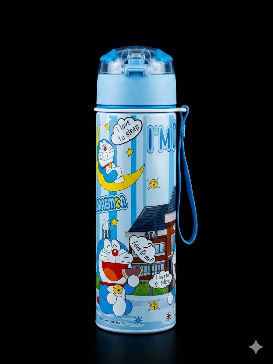 Bigman CartoonPop Bottle 650ml – Kids Stainless Steel Vacuum Water Bottle with Straw & Cartoon Design
