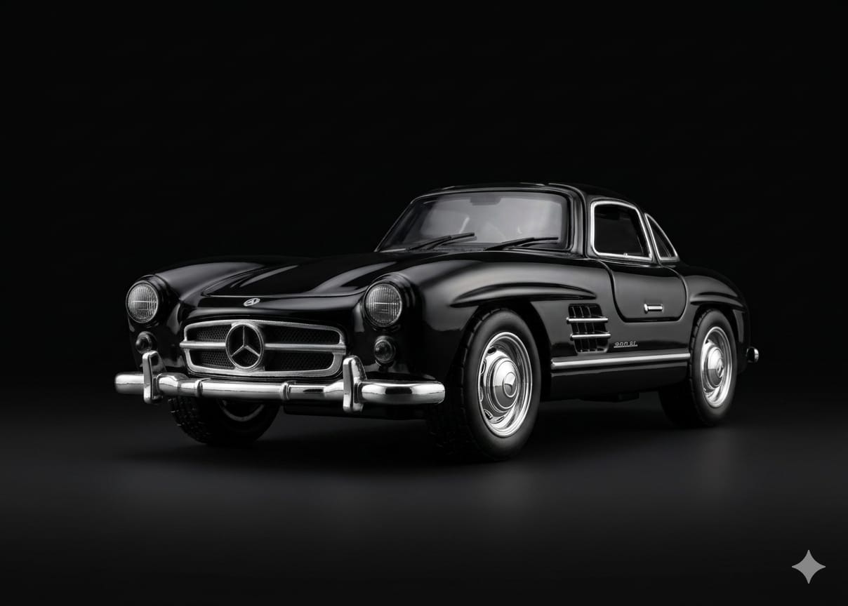 Bigman Midnight Legend 300SL Classic Diecast Car Model