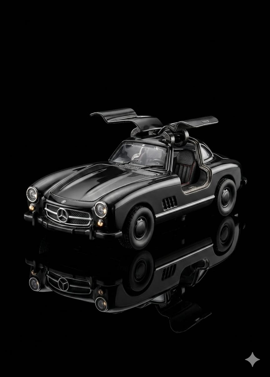 Bigman Midnight Gullwing Classic Diecast Sports Car with Opening Doors