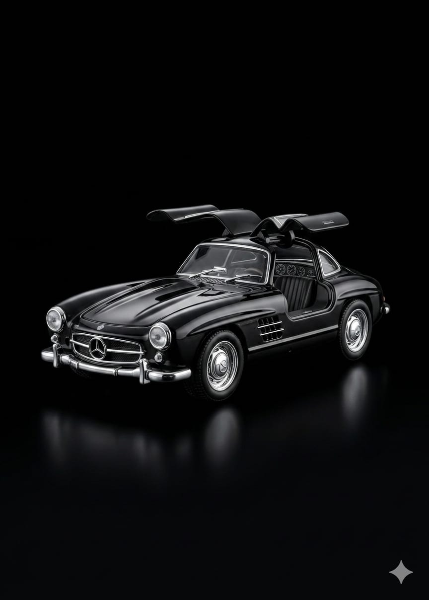 Bigman Midnight Gullwing Classic Diecast Sports Car with Opening Doors
