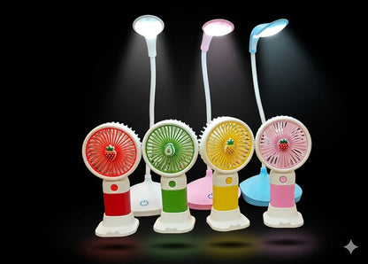 Bigman FruityGlow Mini Fan & LED Lamp Combo – Portable Cooling Fan and Flexible Desk Light Set