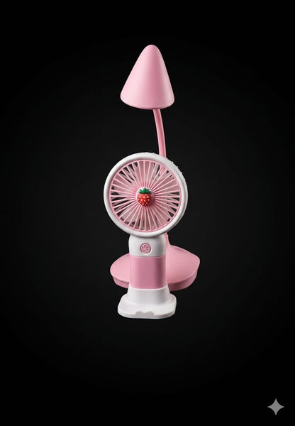 Bigman FruityGlow Mini Fan & LED Lamp Combo – Portable Cooling Fan and Flexible Desk Light Set