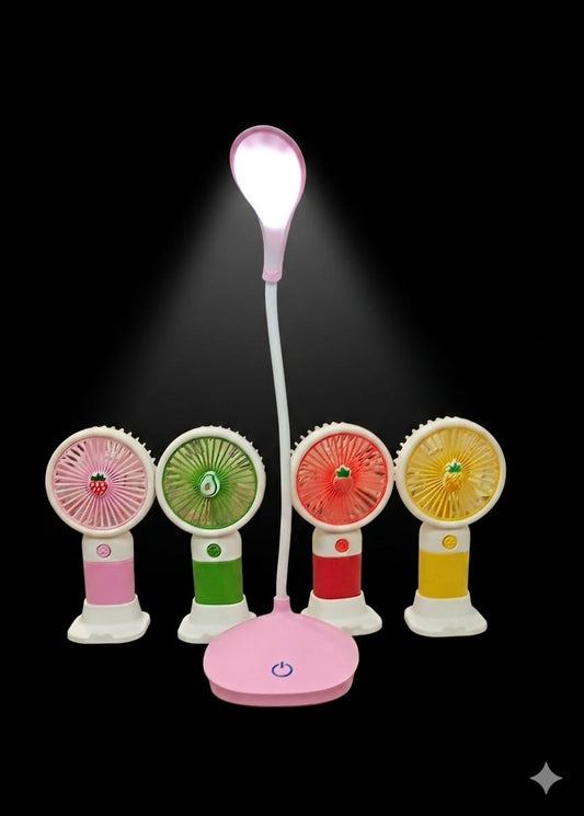 Bigman FruityGlow Mini Fan & LED Lamp Combo – Portable Cooling Fan and Flexible Desk Light Set