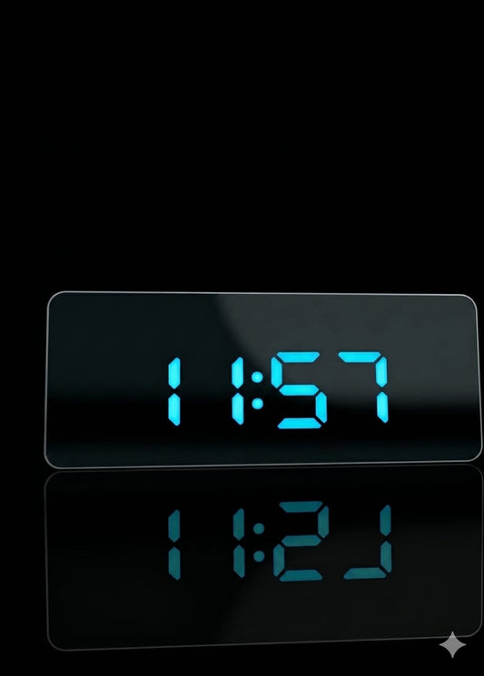 Bigman NeoGlow Digital LED Alarm Clock – Modern Mirror Display with Smart Night Light & Snooze Function