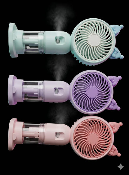 Bigman CoolMist Pro – Rechargeable Portable Mist Fan with Powerful Cooling Airflow | Mini Humidifier Handheld Fan