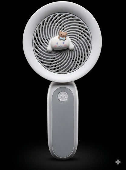 Bigman AirGlow Character Fan – Rechargeable LED Handheld Fan | Cute Character Edition | Portable Cooling Fan