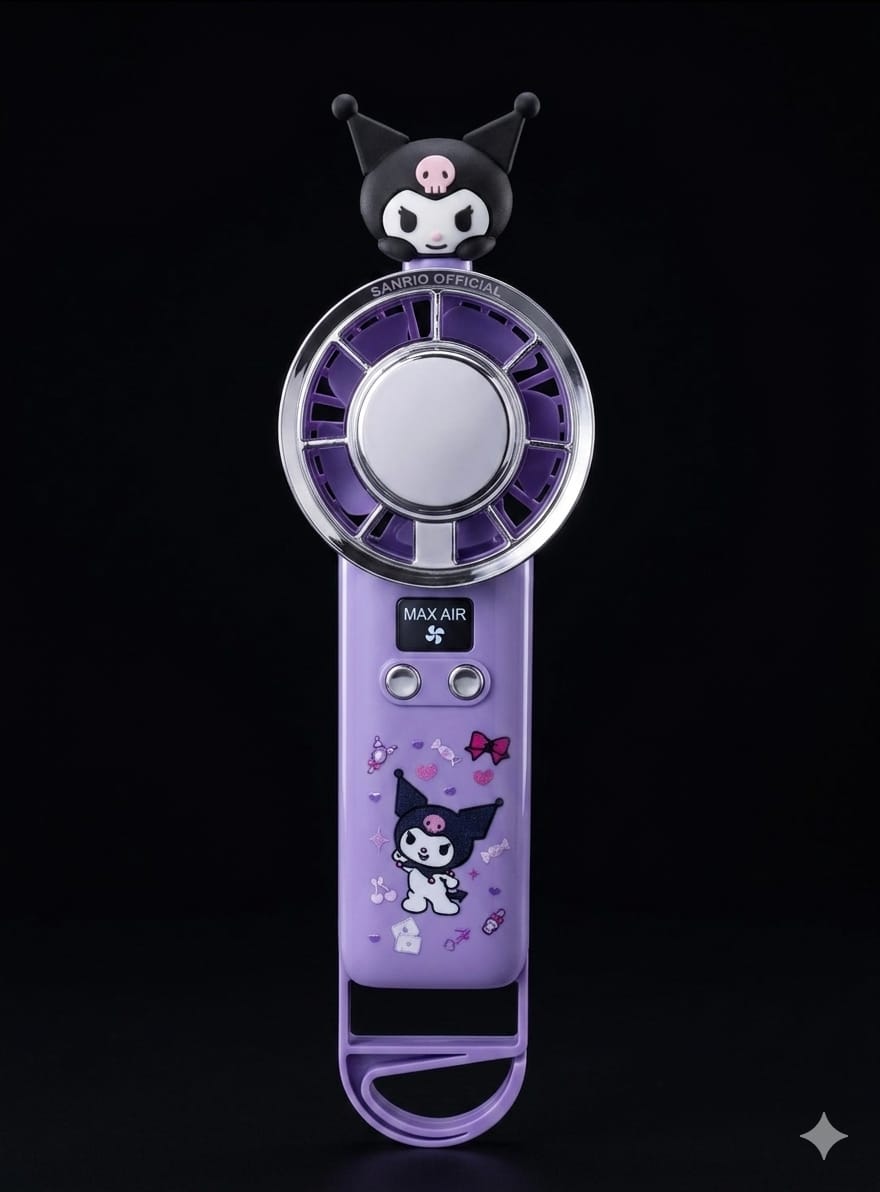 Bigman Character Breeze Pro – Rechargeable Portable Turbo Fan with Digital Display | Cute Character Edition