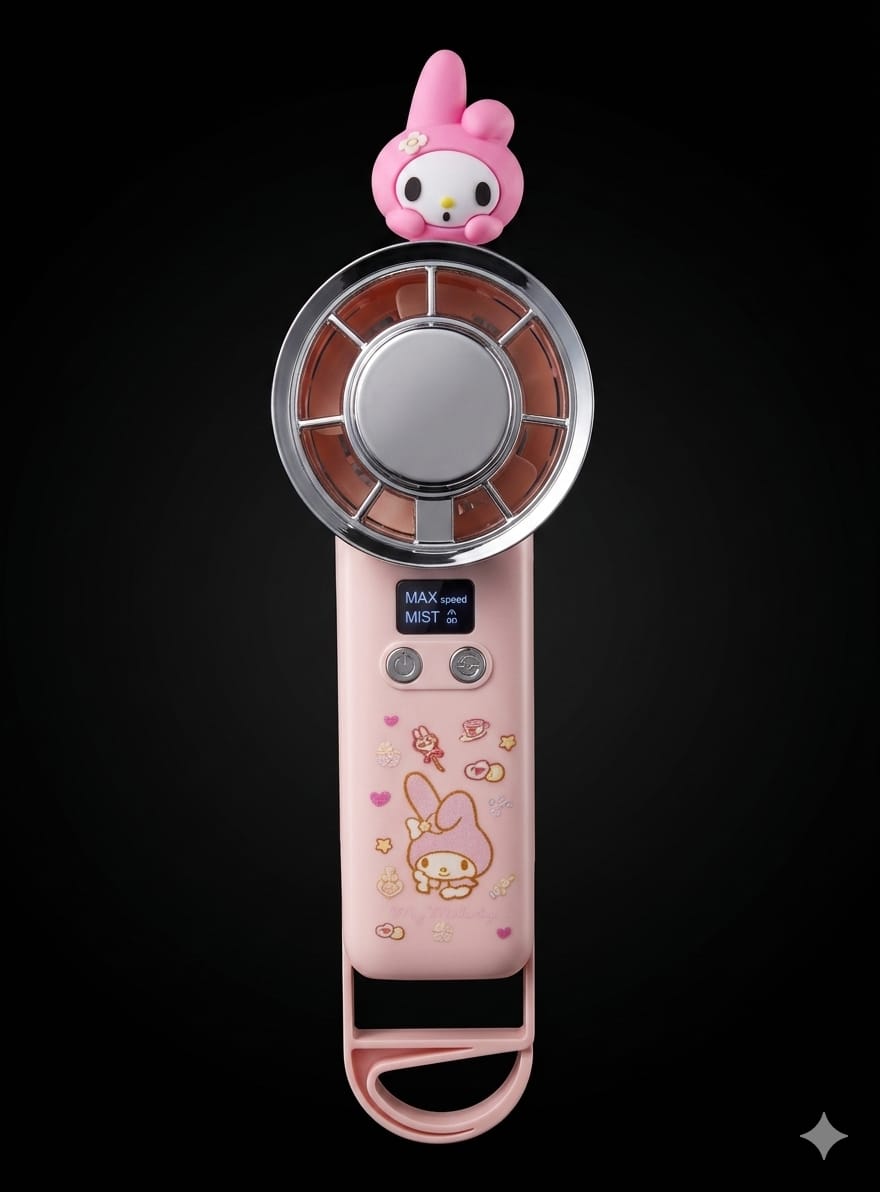 Bigman Character Breeze Pro – Rechargeable Portable Turbo Fan with Digital Display | Cute Character Edition