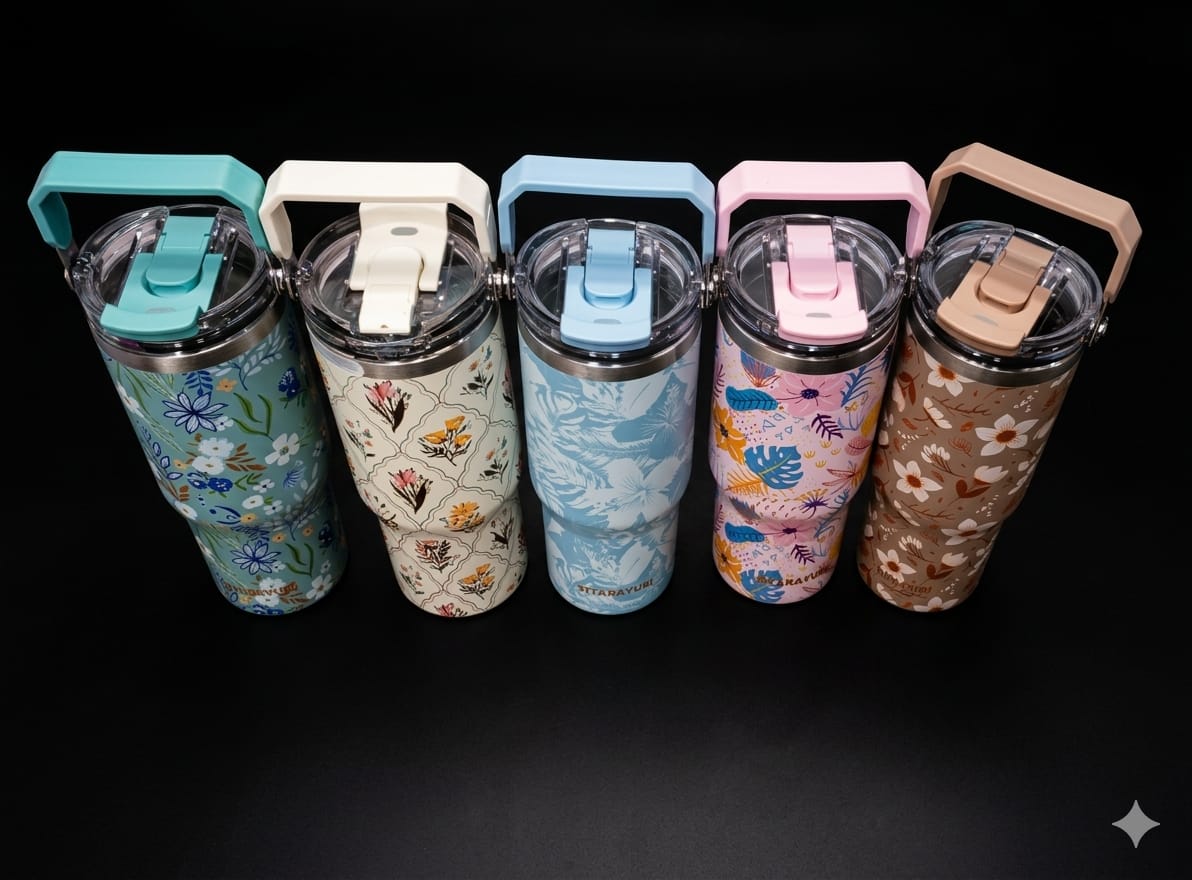 Bigman premium sitarayuri GardenSip Elite – Premium Floral Stainless Steel Travel Tumbler | Vacuum Insulated Hot & Cold Mug
