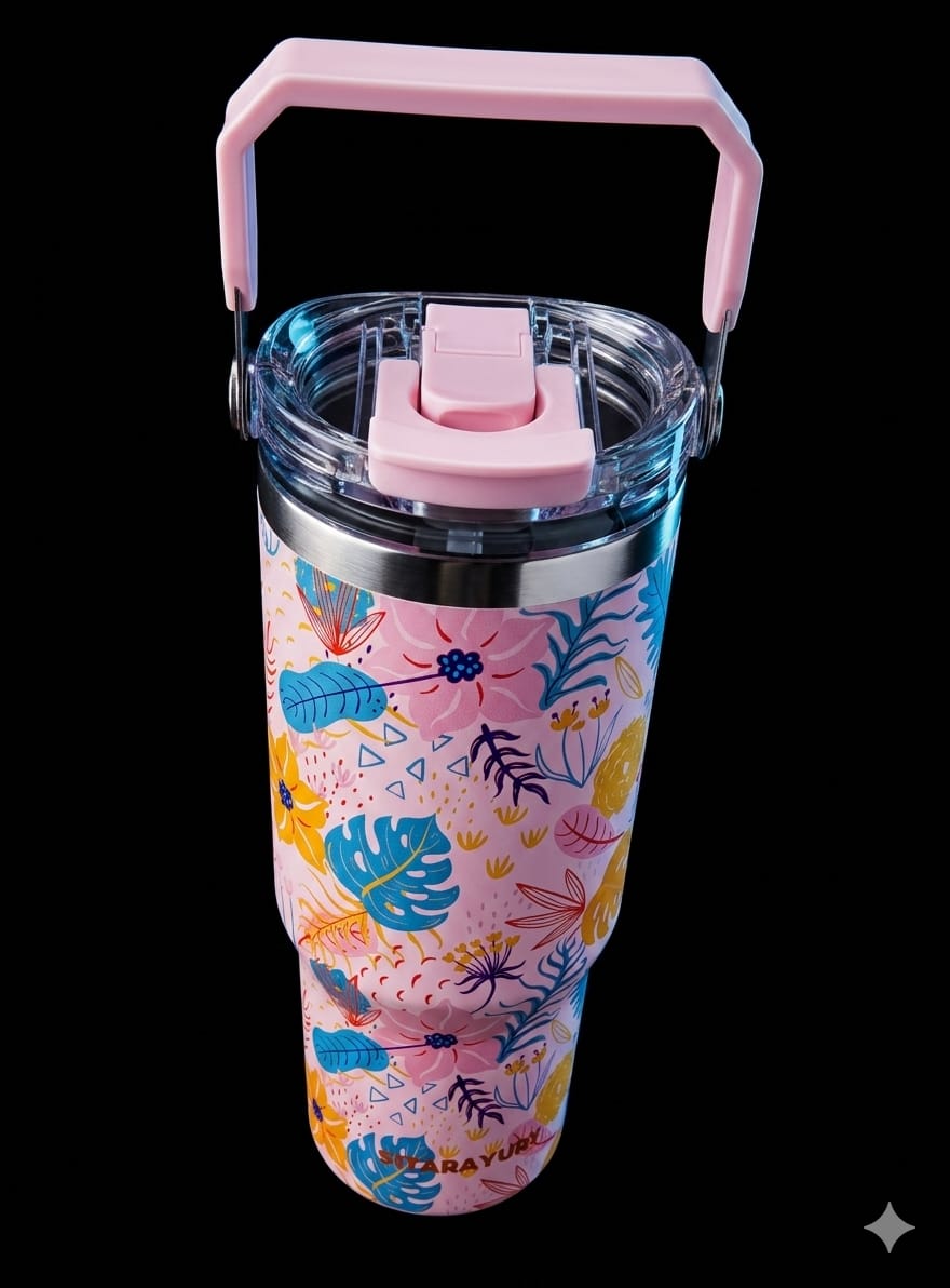 Bigman premium sitarayuri GardenSip Elite – Premium Floral Stainless Steel Travel Tumbler | Vacuum Insulated Hot & Cold Mug