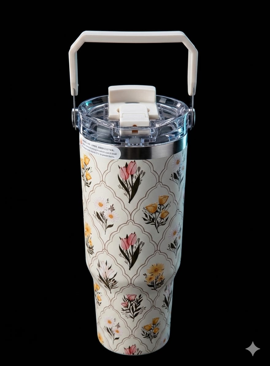 Bigman premium sitarayuri GardenSip Elite – Premium Floral Stainless Steel Travel Tumbler | Vacuum Insulated Hot & Cold Mug