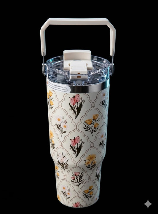 Bigman premium sitarayuri GardenSip Elite – Premium Floral Stainless Steel Travel Tumbler | Vacuum Insulated Hot & Cold Mug