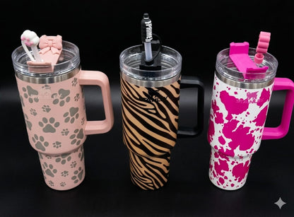 Bigman SafariGlow Tumbler – Premium 40oz Vacuum Insulated Travel Mug with Handle & Straw | Hot & Cold Drink Tumbler