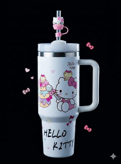 Bigman CandyKitty Pro – Premium Insulated Hello Kitty Tumbler with Handle & Straw | Leak-Proof Travel Mug