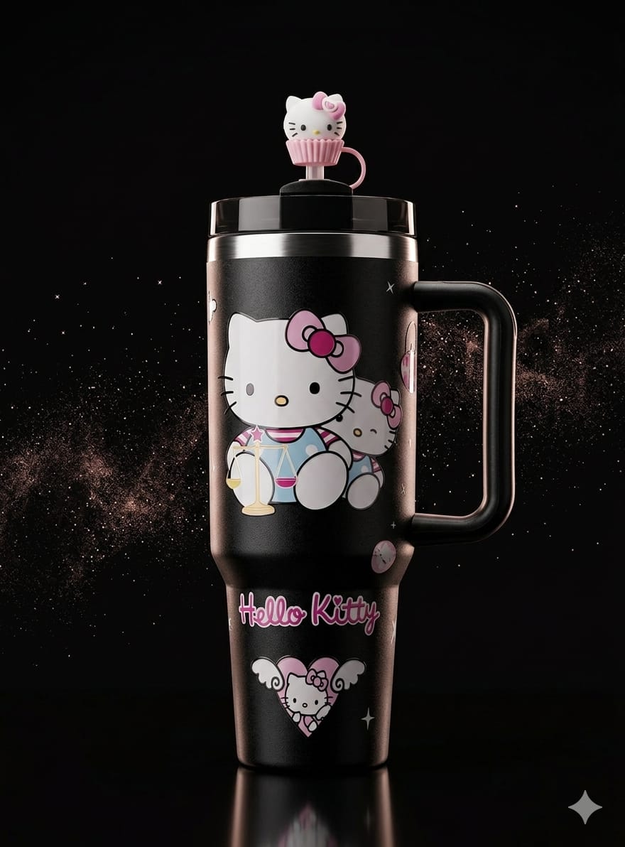 Bigman CandyKitty Pro – Premium Insulated Hello Kitty Tumbler with Handle & Straw | Leak-Proof Travel Mug