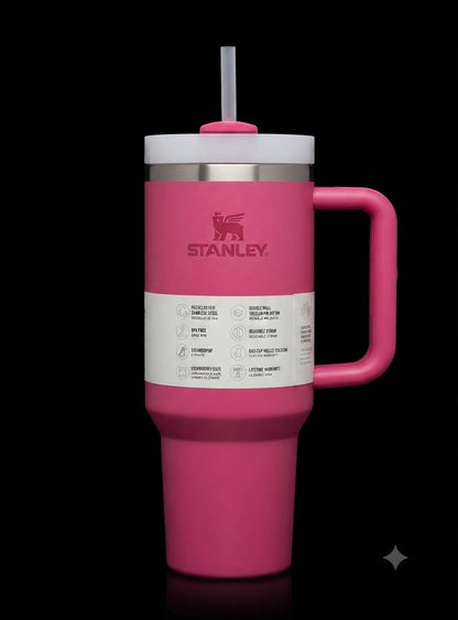 Bigman Blush Tumbler 40oz – Premium Stainless Steel Insulated Travel Mug with Handle & Straw