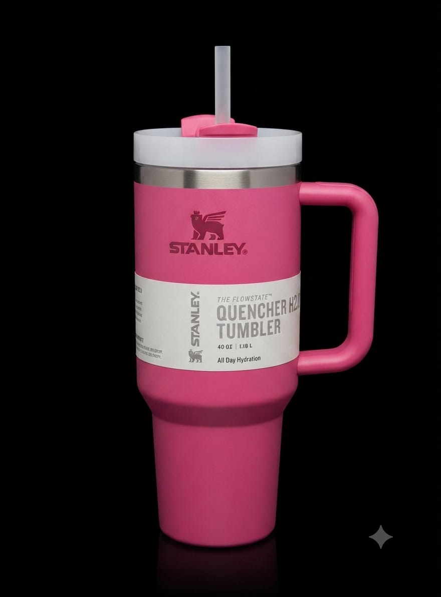 Bigman Blush Tumbler 40oz – Premium Stainless Steel Insulated Travel Mug with Handle & Straw