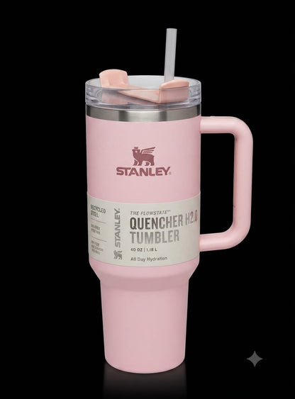 Bigman Blush Tumbler 40oz – Premium Stainless Steel Insulated Travel Mug with Handle & Straw
