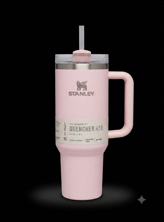 Bigman Blush Tumbler 40oz – Premium Stainless Steel Insulated Travel Mug with Handle & Straw