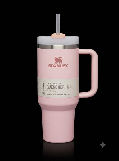 Bigman Blush Tumbler 40oz – Premium Stainless Steel Insulated Travel Mug with Handle & Straw
