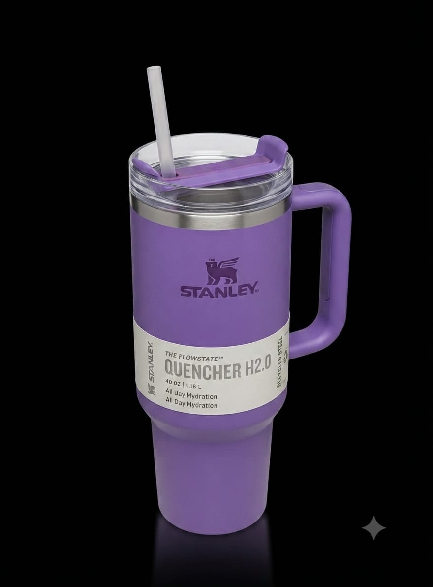 Bigman Amethyst Tumbler 40oz – Premium Stainless Steel Insulated Travel Mug with Handle & Straw