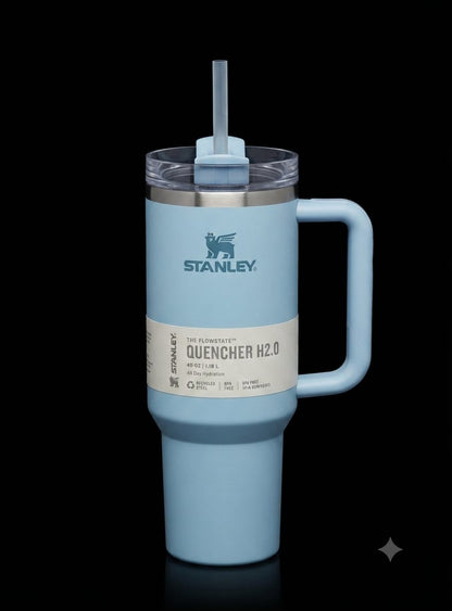 Bigman Ice Blue Tumbler 40oz – Premium Stainless Steel Insulated Travel Mug with Handle & Straw