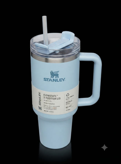 Bigman Ice Blue Tumbler 40oz – Premium Stainless Steel Insulated Travel Mug with Handle & Straw