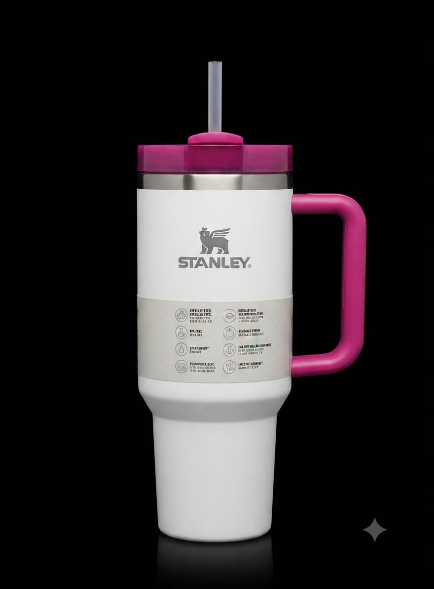 Bigman Pearl Tumbler 40oz – Premium Stainless Steel Insulated Travel Mug with Handle & Straw