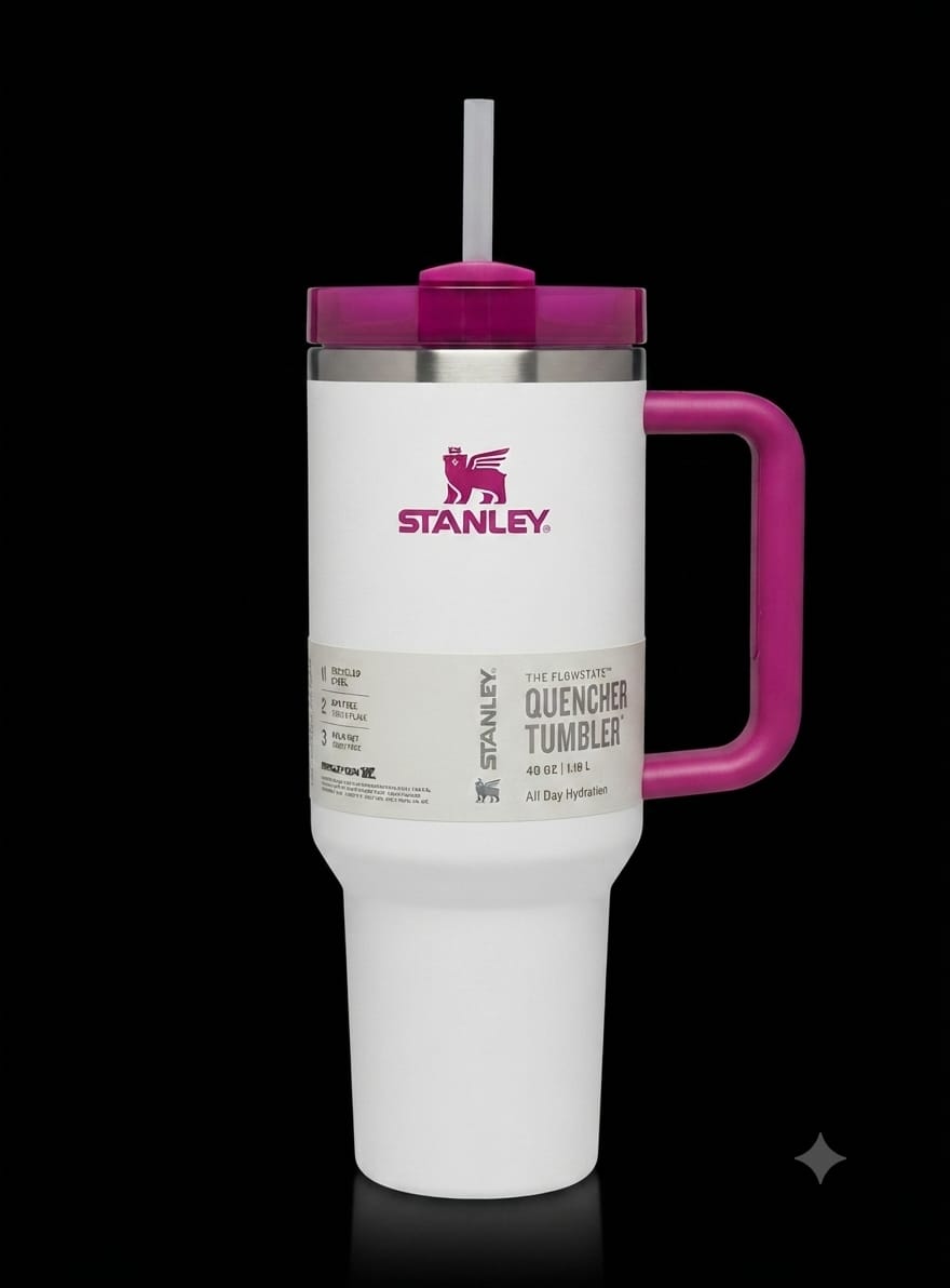 Bigman Pearl Tumbler 40oz – Premium Stainless Steel Insulated Travel Mug with Handle & Straw
