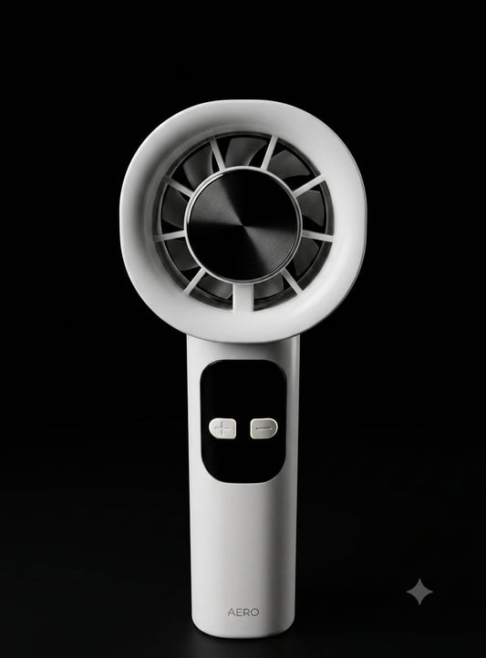 Bigman Pocket Breeze Fan – Rechargeable Handheld Turbo Fan with Digital Display