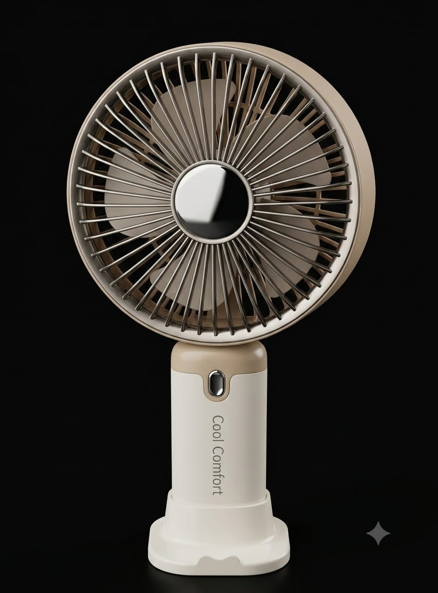 Bigman CoolComfort Fan – Rechargeable Portable Handheld & Desk Fan