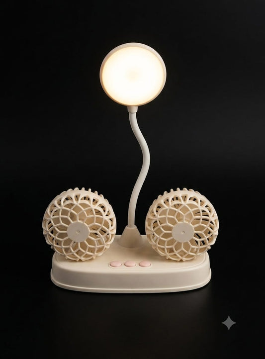 Bigman DuoGlow Fan – Rechargeable Dual Desk Fan with LED Lamp