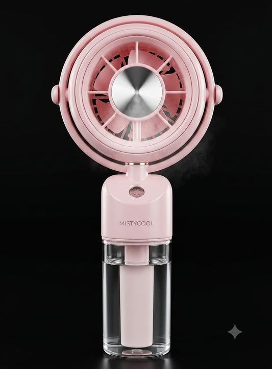 Bigman MistBreeze Fan – Rechargeable Portable Cooling Fan with Mist Spray & LED Light