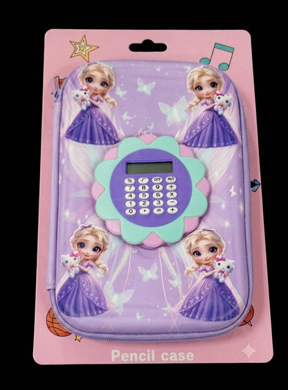Bigman Lavender Princess Calculator Pencil Case