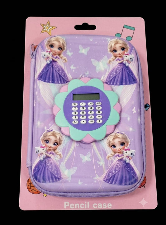 Bigman Lavender Princess Calculator Pencil Case