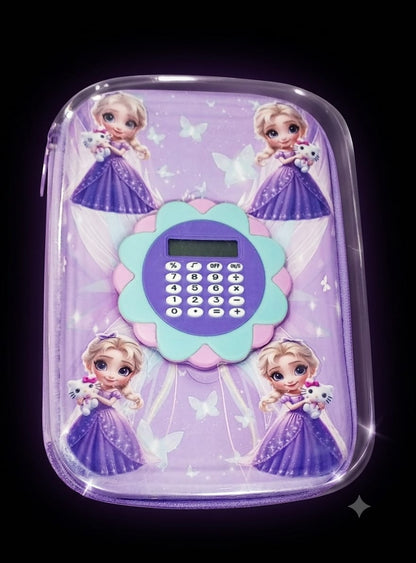 Bigman Lavender Princess Calculator Pencil Case