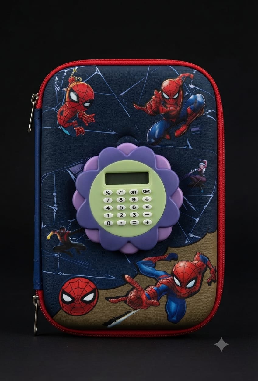 Bigman Spider Hero Calculator Pencil Case – Red Edition
