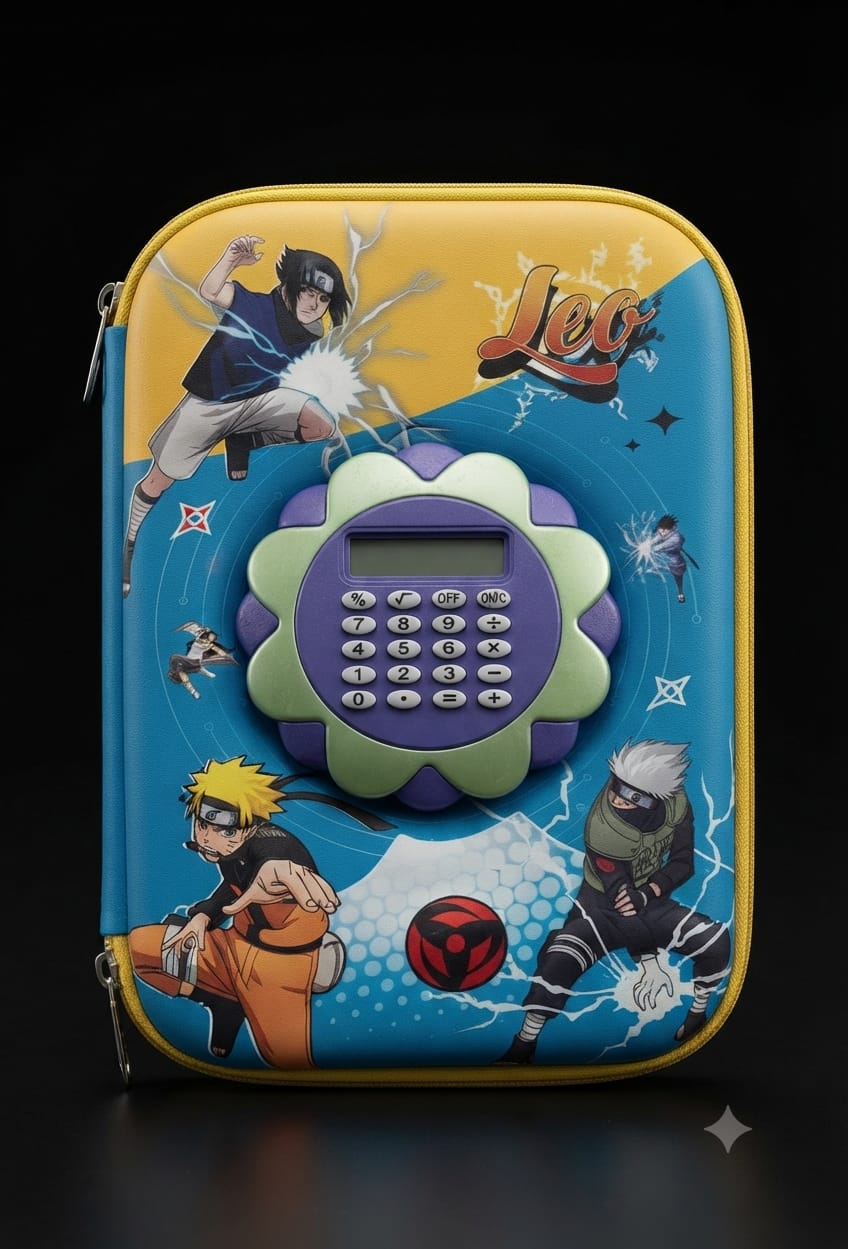 Bigman Ninja Hero Calculator Pencil Case – Blue & Yellow Edition