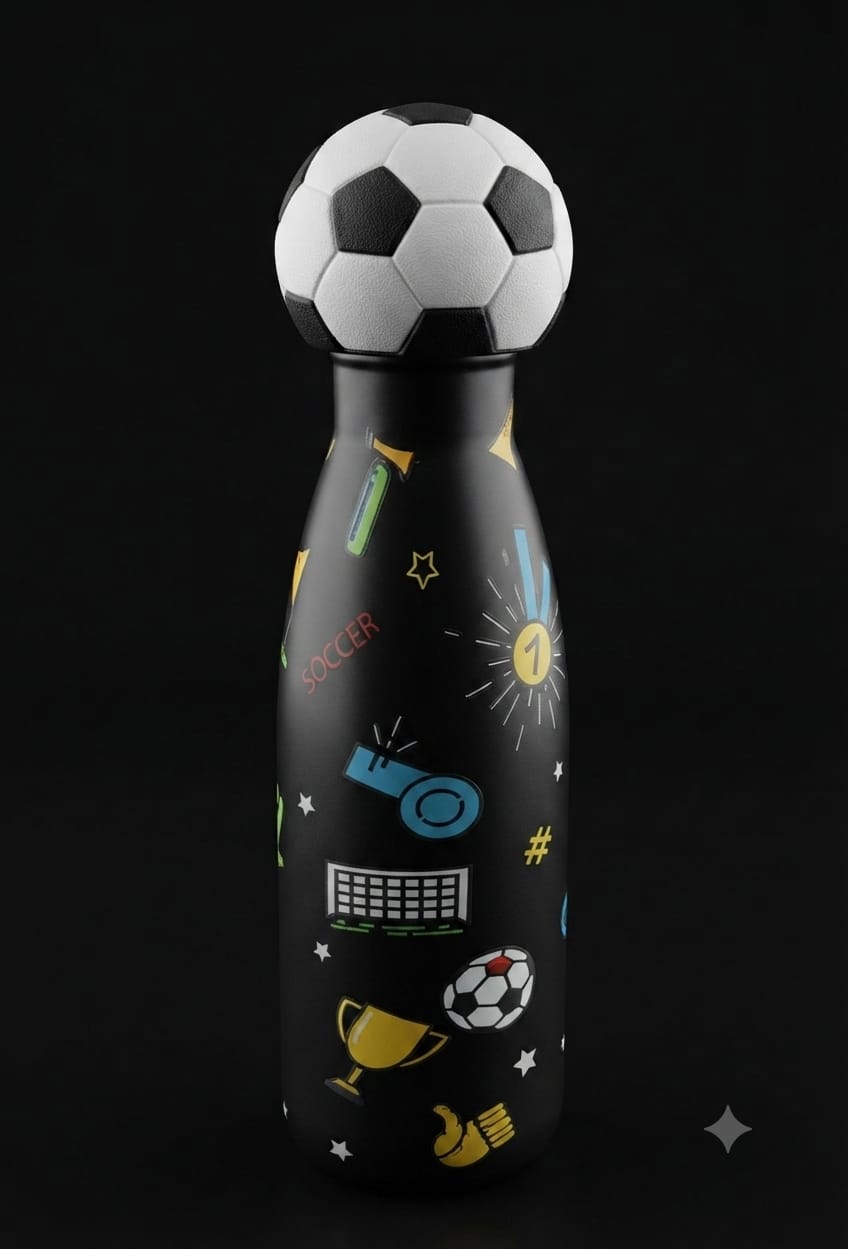 Bigman Kids Football Stainless Steel Water Bottle | Insulated Hot & Cold Bottle