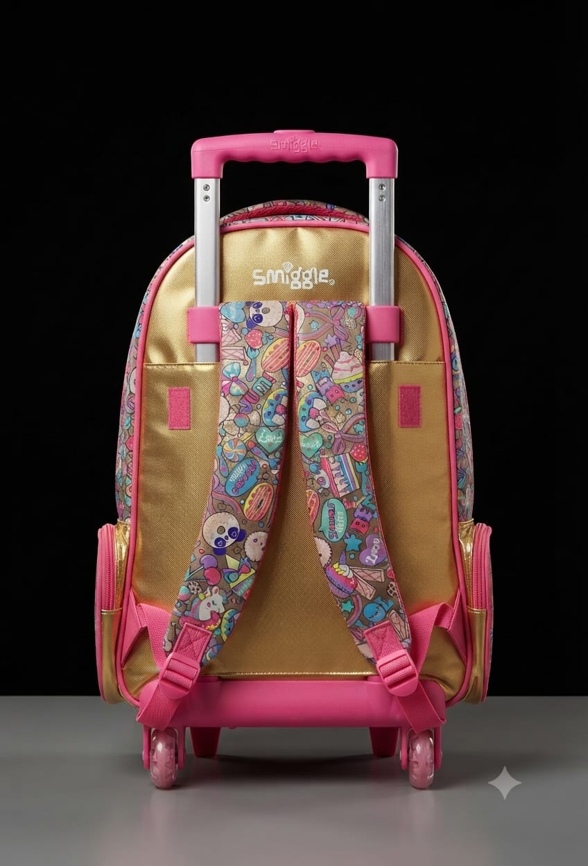 Bigman Sparkle Sequin Trolley School Backpack for Girls