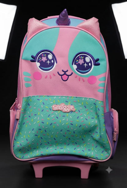 Bigman Unicorn Cat Trolley School Backpack for Girls