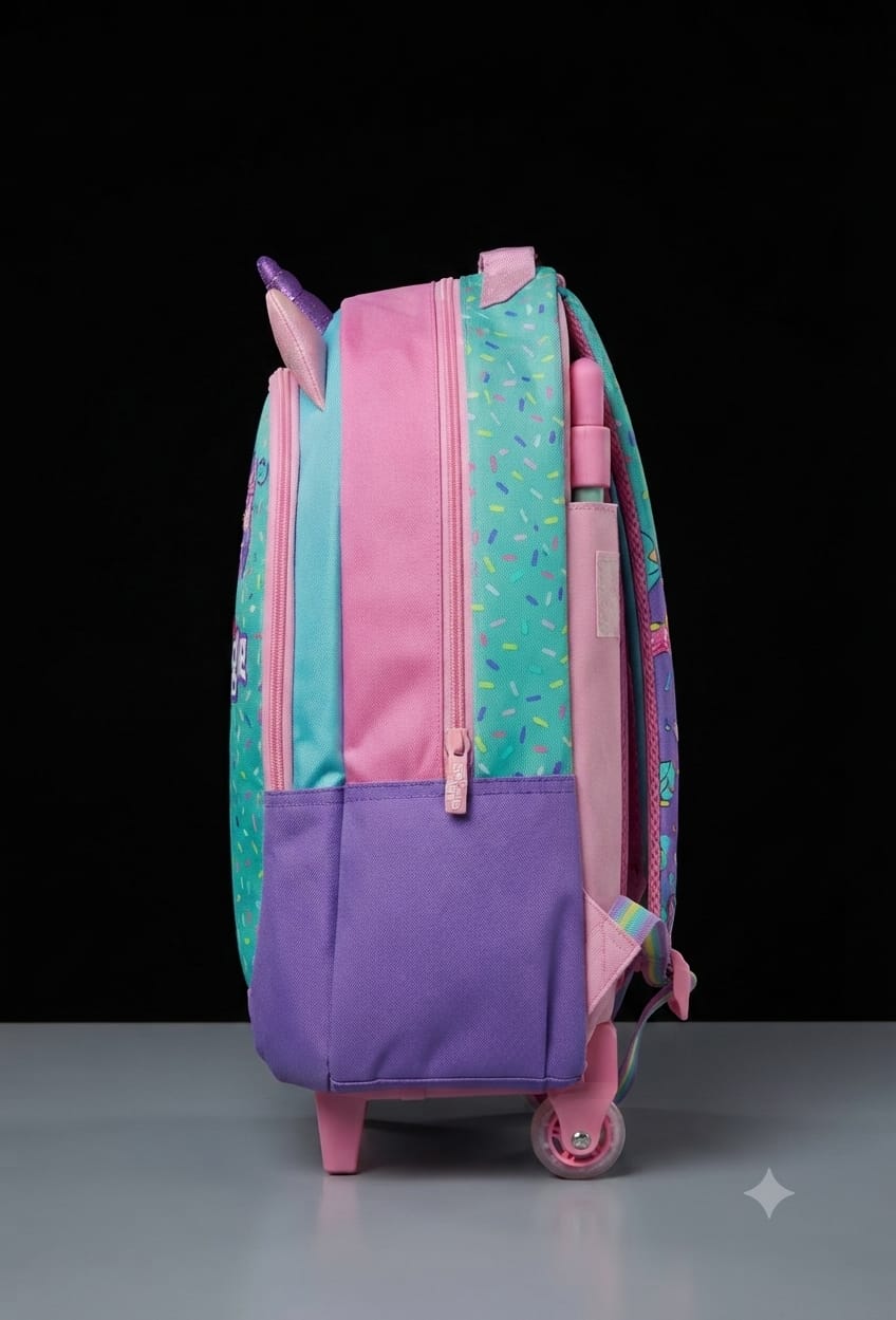 Bigman Unicorn Cat Trolley School Backpack for Girls