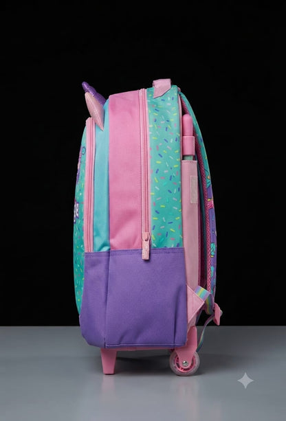 Bigman Unicorn Cat Trolley School Backpack for Girls